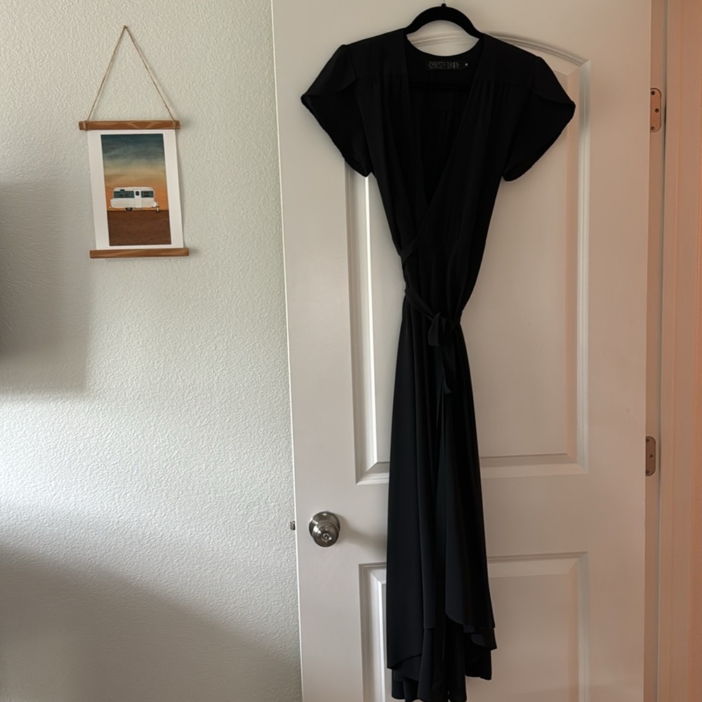 Christy Dawn Black Silk evening dress